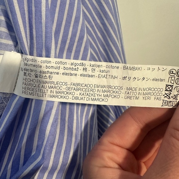 Zara Blue and White Wrap Around Top - Picture 6 of 6